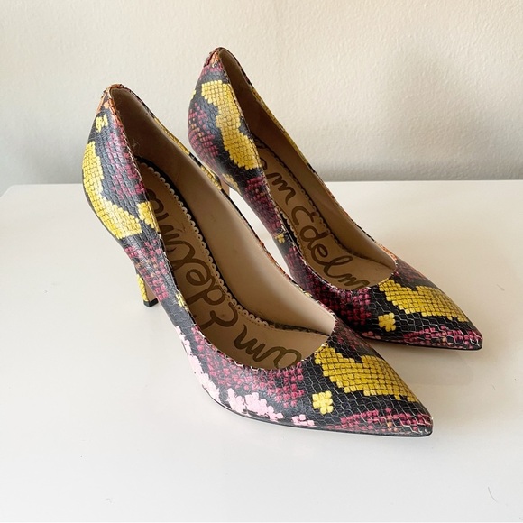 SAM EDELMAN faux snake skin high heels size 7 - Picture 2 of 6
